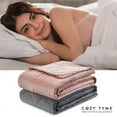 thumbnail image 2 of Posh Hasina 48"x72" Quilted Mink Velvet Weighted Blanket in Blush Pink (15 lbs), 2 of 9