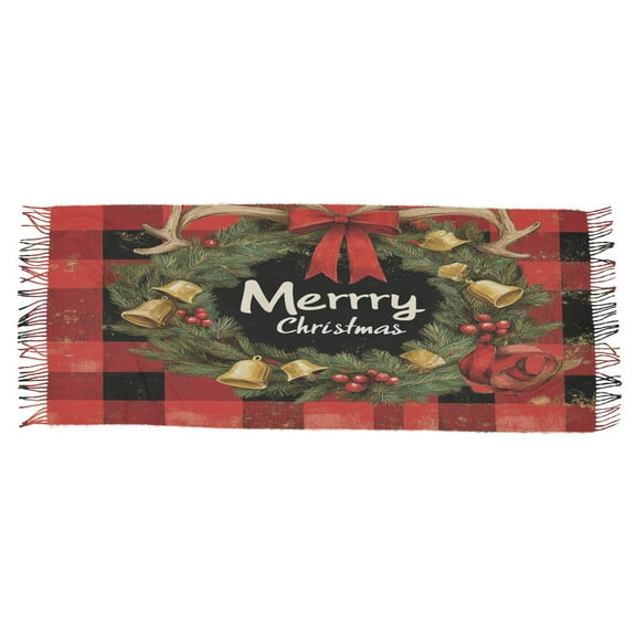 BZSMCE Women Scarf Design Elegant Plaid Christmas Print Simple Pattern Soft Warm Long Large Scarves