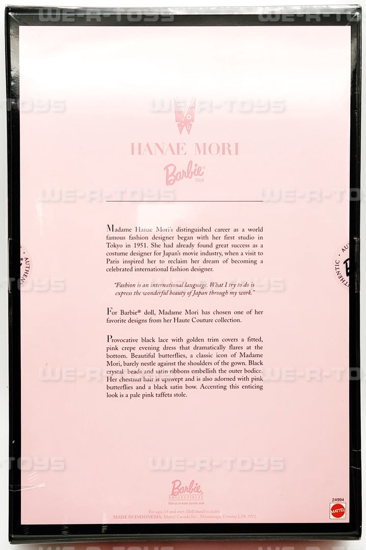 Hanae Mori Barbie Doll Limited Edition 1999 Mattel 24994 - Walmart.com