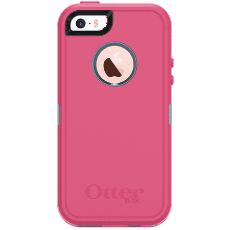 OtterBox Defender Series Case With Screen Protector (Case Only, NO Holster Clip) Protective for iPhone 5, iPhone 5s, iPhone SE - Non-Retail Packaging - Whetstone Blue/Blaze (Best Iphone 5 Case And Holster)