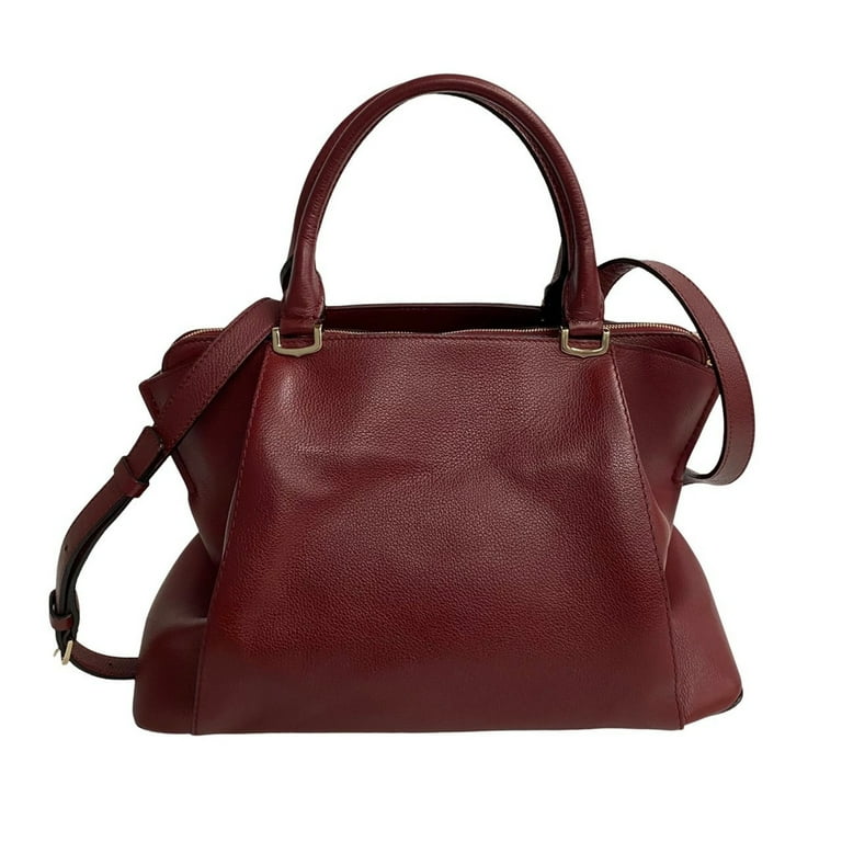 Pre-Owned CARTIER C de SM Leather 2-way Shoulder Bag Handbag Tote 