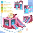 thumbnail image 5 of Mukidy 114''x 114'' x 92.5'' Inflatable Bounce Houses for Kids 3-10 with Blower Double Slide and Ball Pit/Indoor Bouncy House, PVC, Child, Teen, Toddler，Pink, 5 of 9