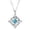 Light Blue, variant on Witches Knot Pendant Necklace Mystical Birthstone Knot Necklace Silver Plated Amulet Necklace With Birthstone Witchcraft Jewelry For Women(Red-0.91")