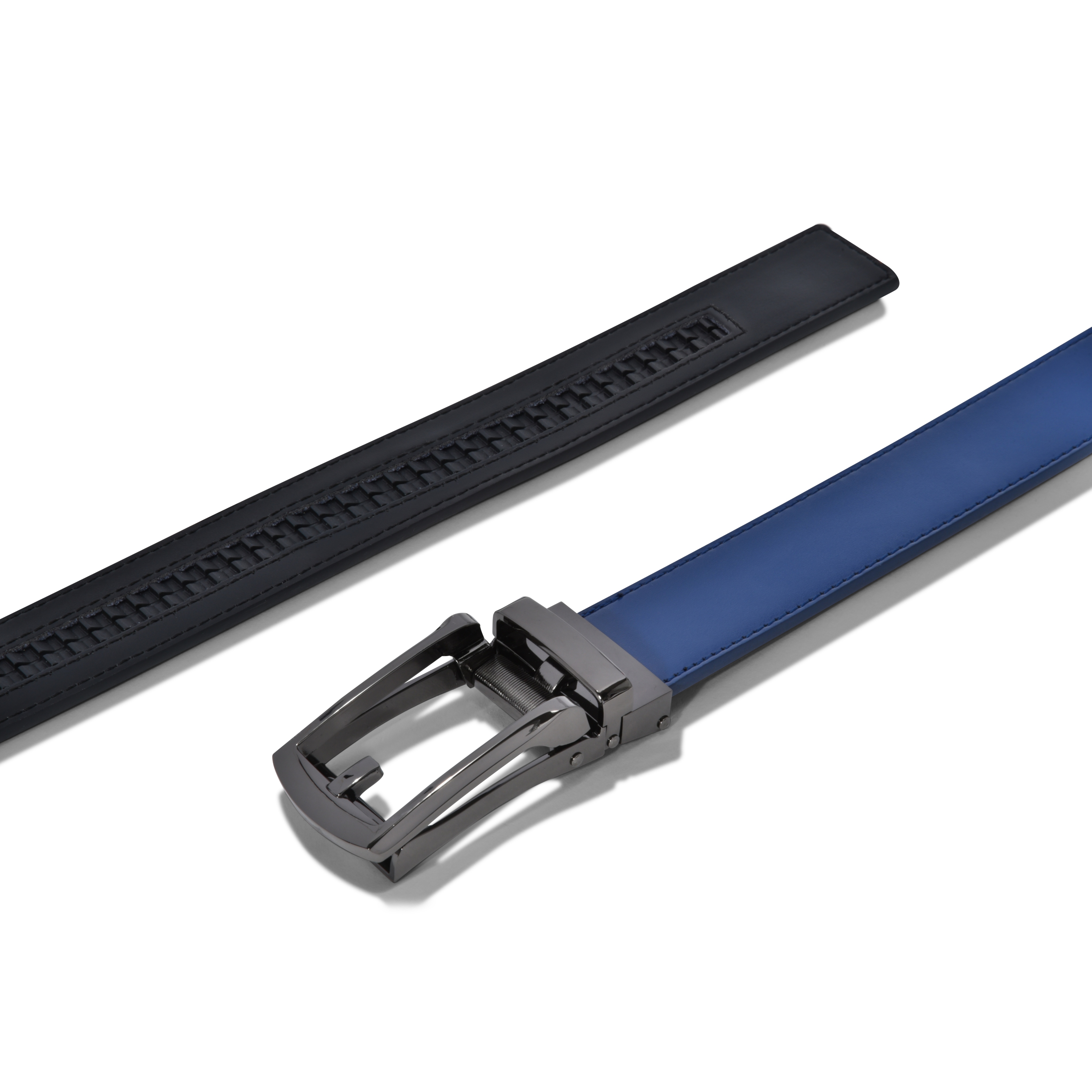 Leatherboss Men's Genuine Leather Ratchet Belt - Adjustable Slide Buckle - 28-44 Inches (Black)