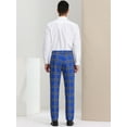 thumbnail image 5 of Unique Bargains Men's Dress Pants Casual Flat Front Stretch Business Plaid Pants 34 Navy Blue, 5 of 6