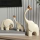 thumbnail image 4 of 3x Elephant Family Statues Decorative Figurines For Shelf Bookshelf Entrance Black White Silver, 4 of 4