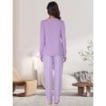 thumbnail image 4 of Womens Pajama Sets Long Sleeve Long Pants Pajamas for Women Cat Print Womens Soft Sleepwear with Pocket 2 Piece Cute Women's Loungewear Set, S-XXL, 4 of 13