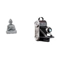 thumbnail image 1 of Escultura de Buda de resina con cámara, figura coleccionable en miniatura, adorno decorativo único para hotel, patio, jardín, bar familiar., 1 of 8