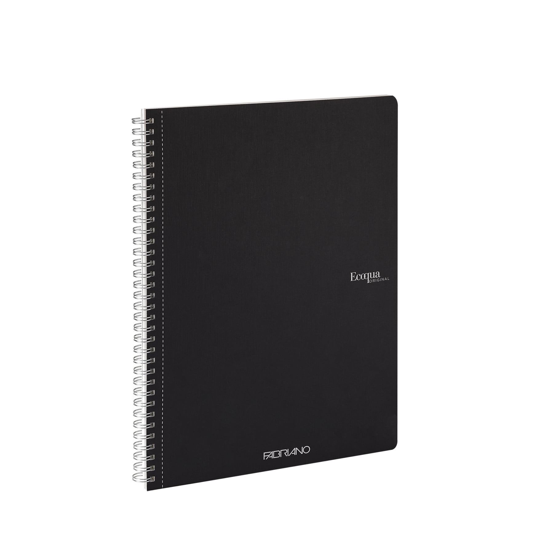 Fabriano Ecoqua Original Spiral-Bound Notebook, 8.3 in x 11.7 in, A4, Blank, 70 Sheets, Black
