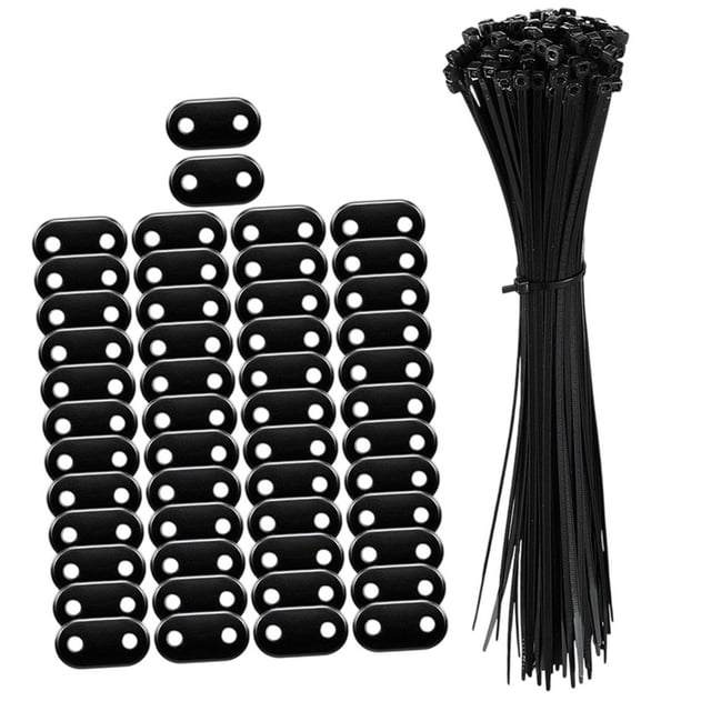 Kit De Montaje De Tirantes Rectos Planos Con Bridas De Alambre Para Patio, Jardín Exterior, 50 Piezas 50