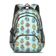 thumbnail image 2 of Robot and Blasters Blue Pattern Backpack for School, Cute School Bag with Adjustable Shoulder Straps and Padded Back, 16.9"x12.6"x5.9", 2 of 5