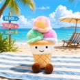 thumbnail image 2 of Plush Stuffed Animal, Ice Cream Plush, Triple Scoops Waffle Cone Toys, Kawaii Cute Stuffed Animal, Soft Fuzzy Cuddly 10X6 in 1Pc for Kids, Nursery Decor, Summer Beach Display and, 2 of 9