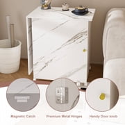 4-in-1 Folding Sewing Table with Lockable Wheels - Multi-Functional Craft Station, End Table, Computer Desk, and Kitchen Storage with Shelves - White Rolling Sewing Machine Table for Apartments