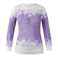 thumbnail image 4 of jsaierl Chandails en Molleton Surdimensionnés pour Femmes Col Rond Manches Longues Chemises Flocon de Neige de Noël Graphique Hauts Mode Sortie Blouse Tee Cadeaux de Noël, 4 of 4