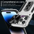 thumbnail image 4 of for iPhone 12 Pro Case Heavy Duty with Camera Cover, Build in Kickstand & Magnetic Car, Military Grade Armor Protection Cover,Sturdy Rugged Shockproof Case For iPhone 12 Pro, Silver, 4 of 10