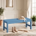 thumbnail image 3 of SERWALL 2-Person Outdoor Bench Backless, HDPE Patio Bench Weather-Resistant, 700 Lbs Weight Capacity Garden Bench, Wood-Like Low Maintenance for Yard, Porch & Backyard, Blue, 3 of 14