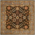 thumbnail image 6 of SAFAVIEH Heritage Genette Traditional Wool Area Rug, Charcoal/Blue, 6' x 6' Square, 6 of 9