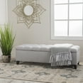 thumbnail image 2 of GDF Studio Charleston Contemporary Button Tufted Storage Ottoman Bench, Light Gray Fabric, 2 of 6