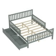 thumbnail image 4 of JERFIT Gray Full Size Platform Bed with Storage Drawers, Guardrails Headboard, Wood Bed Frame for Space Saving Safety, 4 of 10
