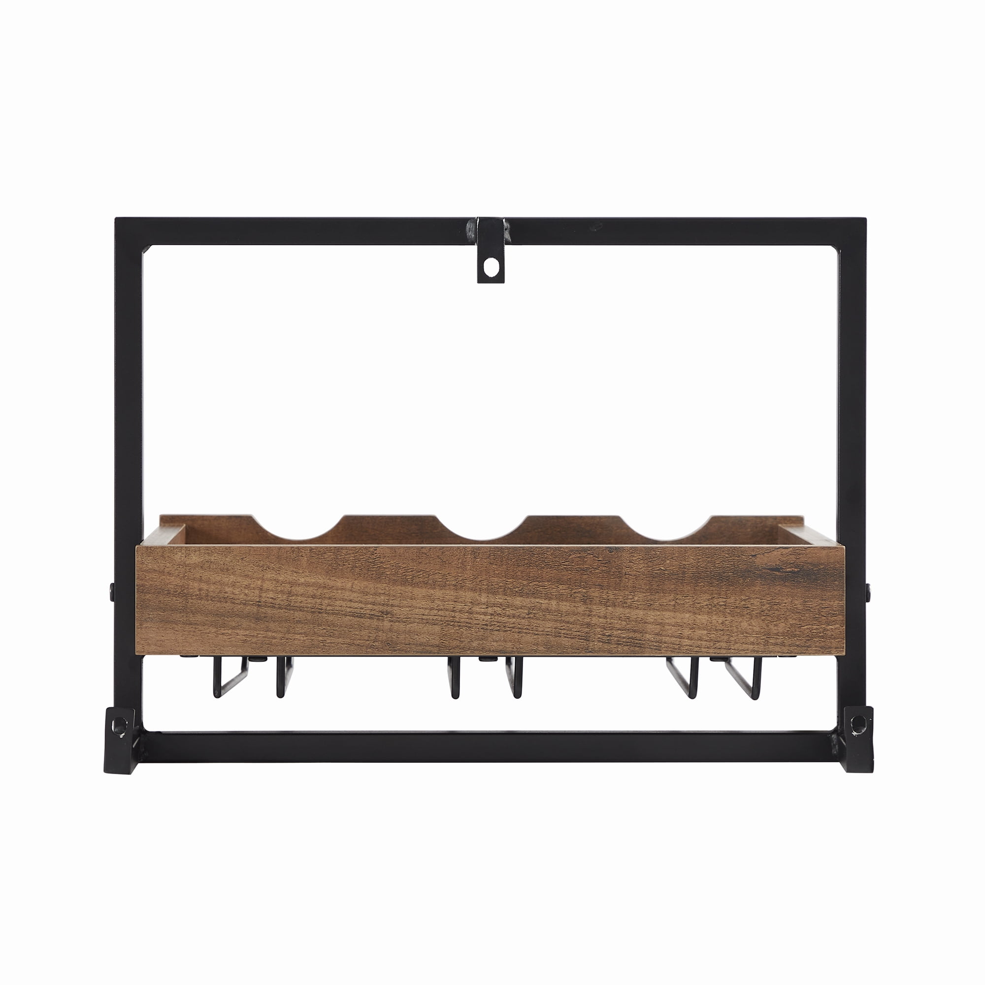 Manor Park Modern Industrial Wall Mounted Bar Storage, Reclaimed Barnwood