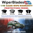thumbnail image 2 of 2000 Subaru Outback Beam Wiper Blades Wipers w/1yr Warranty (Set of 2) (WiperBladesUSA), 2 of 5