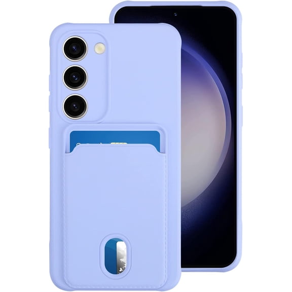 case for Samsung Galaxy S23 Case with Card Holder, Samsung S23 Wallet Case for Women Men Cover with Card Slot, Slim Thin Protective Phone Case for Samsung Galaxy S23 5G (Purple)