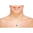 thumbnail image 2 of Decadence Solid 14K Yellow, White and Rose Gold 7mm Round Cut Genuine or Created Gemstone Birthstone with Bead Frame Rabbit Ear 18" Rope Chain Necklace | 14K Gold Gemstone Necklace For Women, 2 of 4