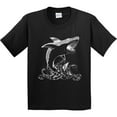 thumbnail image 3 of Inktastic Great White Shark Jumping in White Youth T-Shirt, 3 of 5