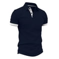 thumbnail image 4 of Mens Polos Shirts Short Sleeve , Button Up Golf Polos Shirt Contrast Color Tshirts Regular Fit Tennis T-Shirts Breathable Summer Casual Tee Tops Turn-Down Collar Pullover, 4 of 7