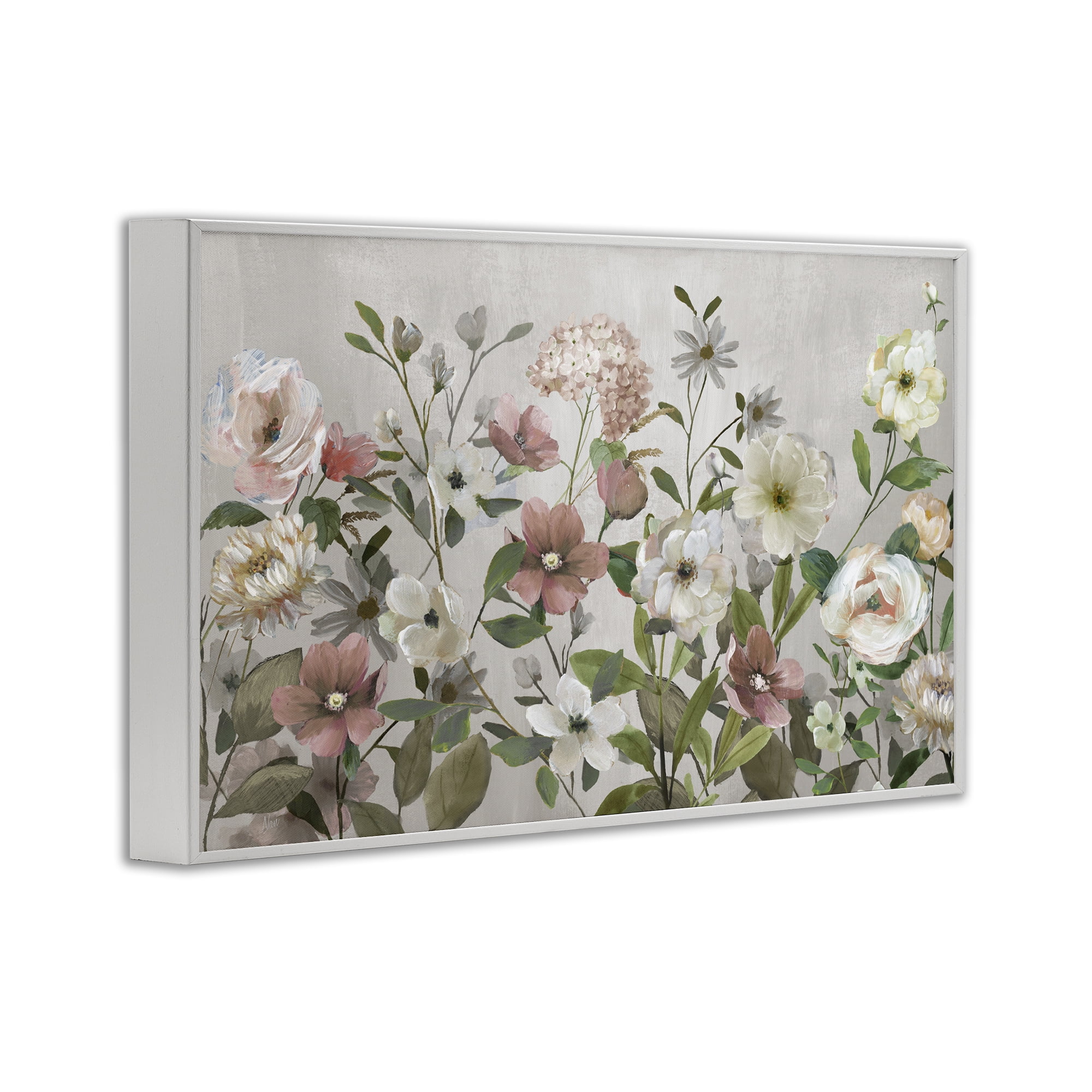 Stupell Industries Garden Meadow Arrangement White Framed Giclee Art, design by Nan