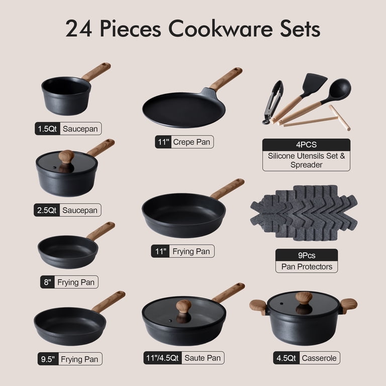 Sensarte 24-Piece Nonstick Cookware Set with Titanium Coating photo 2