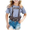 thumbnail image 7 of Xudanell Kids Boys T Shirts Toddler Athletic Shirt Childrens Summer Short Sleeve Oktoberfest Bib Printed T-Shirt Spliced Plaid Short Sleeve, 7 of 7