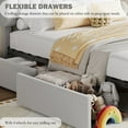 thumbnail image 6 of KOKEBREN Queen Bed Frame with Storage Headboard & 2 Drawers,Bed Frame with Bookcase,Grey, 6 of 7