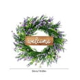 thumbnail image 3 of Artificial Lavender Welcome Wreath for Front Door and Wall Decor, Indoor Outdoor Spring Floral Arrangement, Fade Resistant and No Maintenance（Purple), 3 of 6