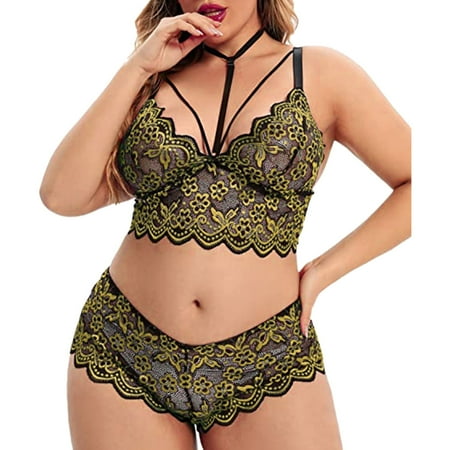 Sports Bras Ped Wireless Nursing Bra Plus Size Sexy Lingerie V Neck High Waist Floral Lace Bra And Panty 2 Piece Set No Underwire