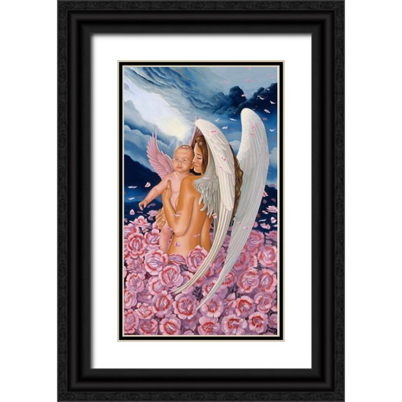 Stevenson, Graeme 10x14 Black Ornate Wood Framed with Double Matting Museum Art Print Titled - Angel Days