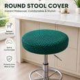 thumbnail image 2 of Elastic Round Stool Cover,11.8-13.8" Stretch Bar Stool Seat Protector, Washable Removable Stool Cushion Cover, Non Slip Round Chair Slipcover, Soft Jacquard Stool Seat Sleeve, Furniture Cover, 2 of 4