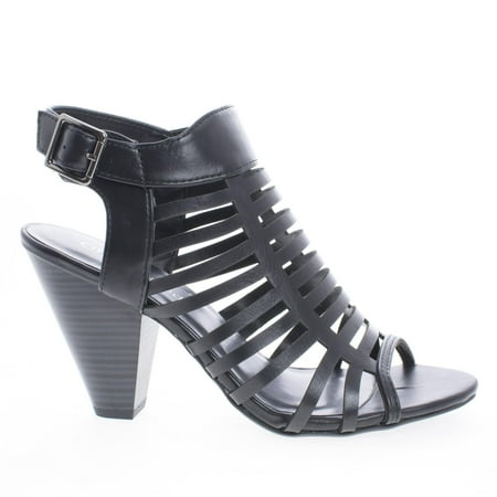 Gladiator Slingback - Russell by City Classified, Gladiator Strappy Open Toe Sling Back Stacked Heel Dress Sandals