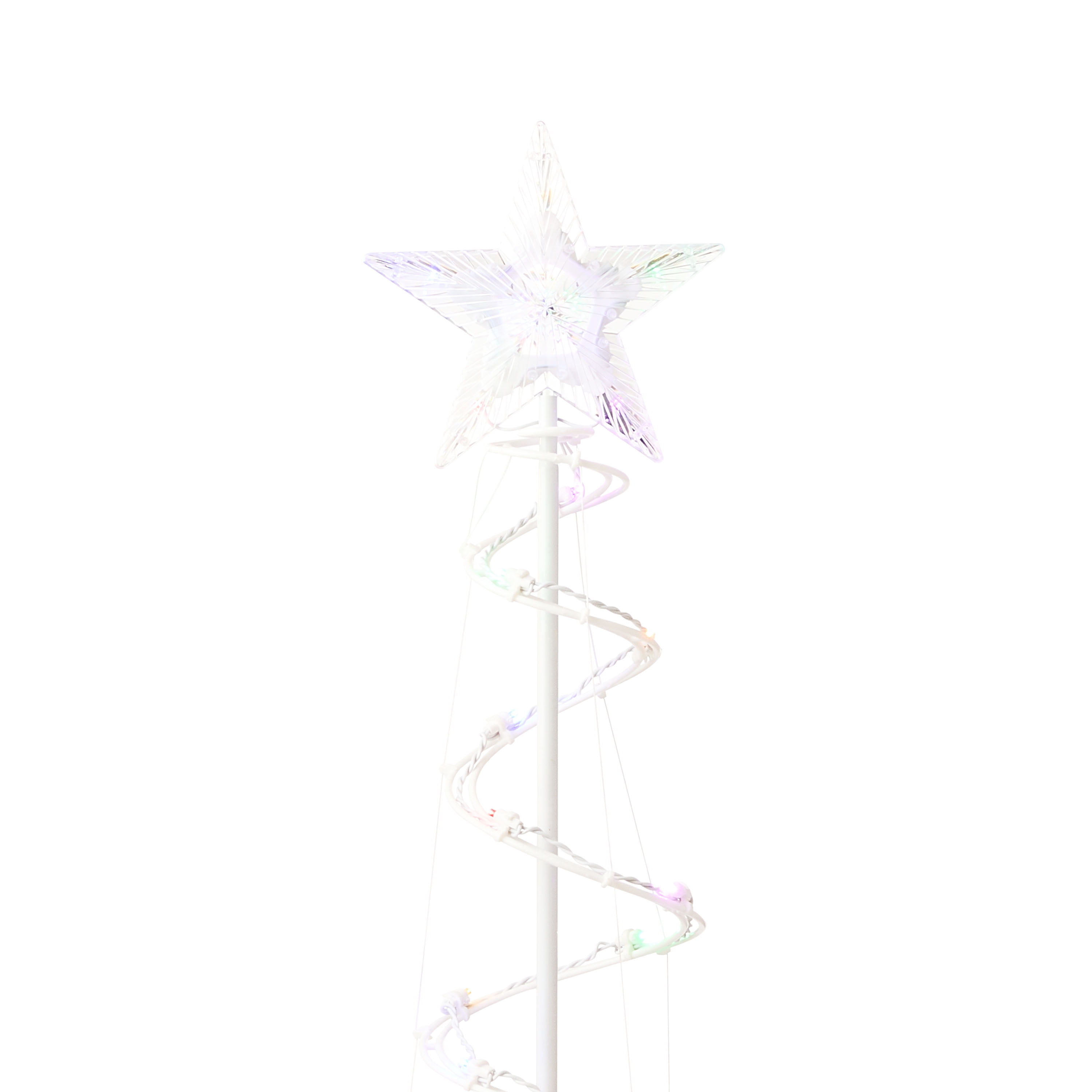 Indoor/Outdoor Light-Up Spiral Christmas Tree Decoration with 80 LED Lights, Multicolor, 6', by Holiday Time