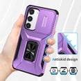 thumbnail image 6 of Allytech Rugged Case for Samsung Galaxy A25 5G, [Slide Camera Cover] [360° Rotating Kickstand] [Military Protection] [Magnetic Car Mount] Non-Slip Anti-Scratch Shockproof Heavy Duty Case - Purple, 6 of 8
