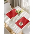 thumbnail image 5 of Red White Stripes Placemats Set of 4, Simple Geometric Modern Monochrome Placemats for Dining Table, Place Mats for Kitchen Tabletop, Waterproof Wipeable Dining Table Mats Set, 5 of 9