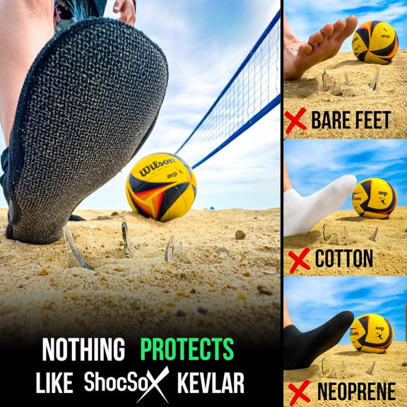 ShocSox Reinforced Soles Beach Volleyball Socks for All-Day