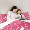 thumbnail image 4 of Castle Fairy Halloween Skull 7-Piece Twin Bedding,Vintage Boho Paisley Cross Bedding Comforter Set,Crimson White,Reversible, 4 of 7