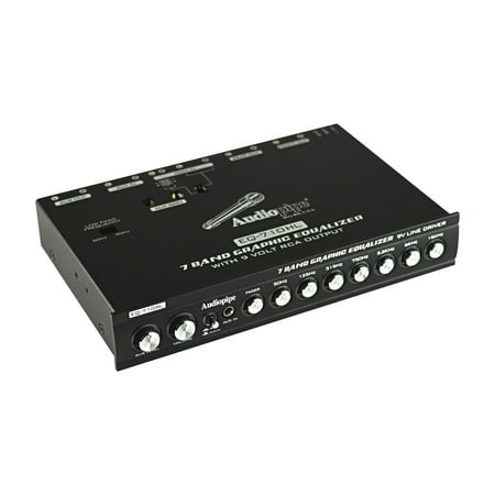 AUDIOPIPE EQ-710HL 7-BAND 1/2 DIN GRAPHIC EQUALIZER EQ w/ HI/LO 9V LINE DRIVER