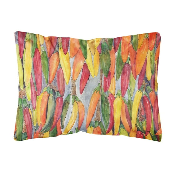 Carolines Treasures 8893PW1216 Hot Peppers Canvas Fabric Decorative Pillow, 12H x16W, multicolor