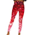 thumbnail image 3 of lcziwo Limited Time Sales of The Day, Women's Valentine Day Leggings Fashion Heart Graphic Printed Legging Tights Milk Silk Soft High Waist Workout Pants Pink XXL, 3 of 5