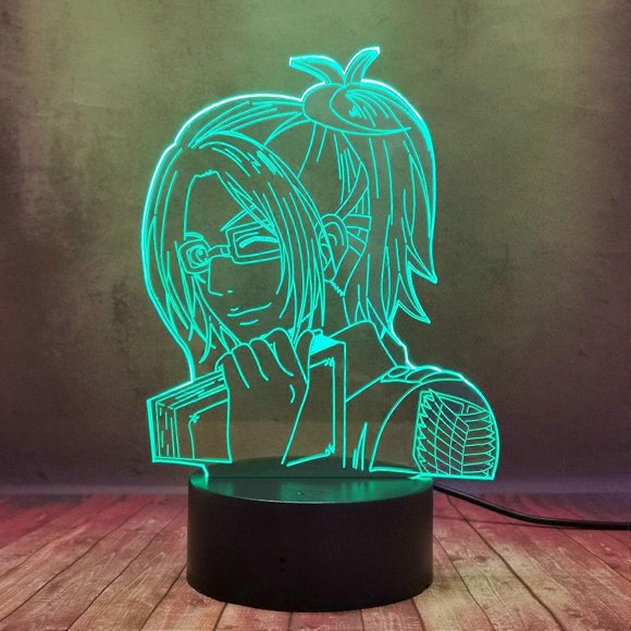 Hange Zoe Lamp for Comic Fans, Anime Levi Ackerman 3D LED Night Light, 16 Color Dimmable, Creative Design Touch Remote Acrylic Desk Lamp, Home Bedroom
