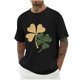 thumbnail image 1 of Blusas y camisas de manga corta con cuello redondo para hombre. Blusa de poliéster con hombros caídos y cuello redondo con estampado del Día de San Patricio., 1 of 3