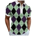 thumbnail image 1 of Cathalem Polo Polos pour Hommes Manches Courtes Performance Imprimée Évacuant L'Humidité Vert L, 1 of 4