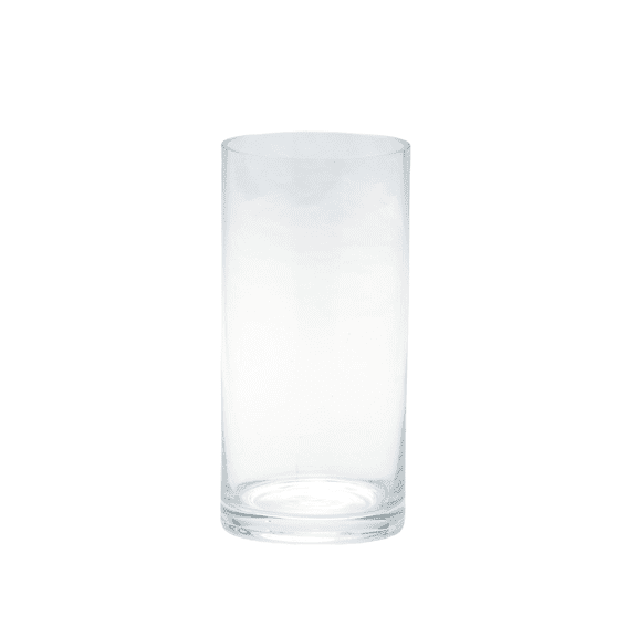 CC Home Furnishings 8" Clear Cylinder Hand Blown Glass Candle Holder